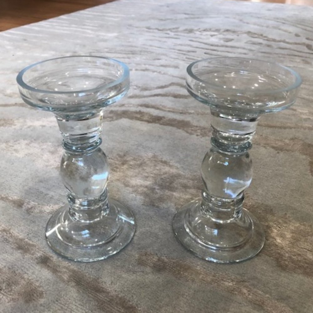 Glass candleholders